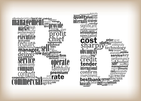 Letter B filled by business wordsのイラスト素材