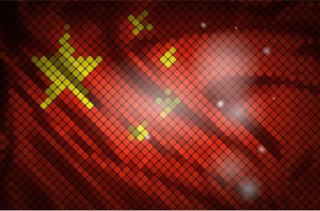 China flag madeof tiles  Vector illustration のイラスト素材