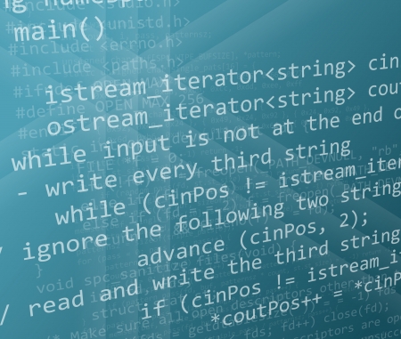 C lenguage code on dark backgroundの写真素材