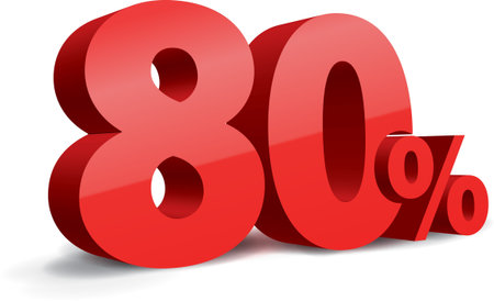 80% digits. Vector illustration.