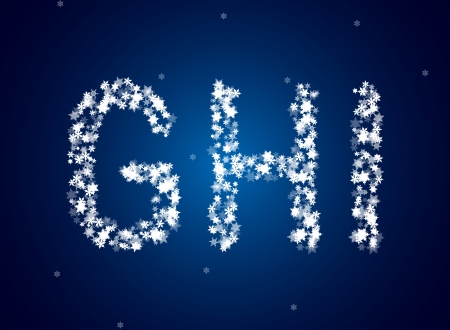 Snow letters over snow backgroundのイラスト素材