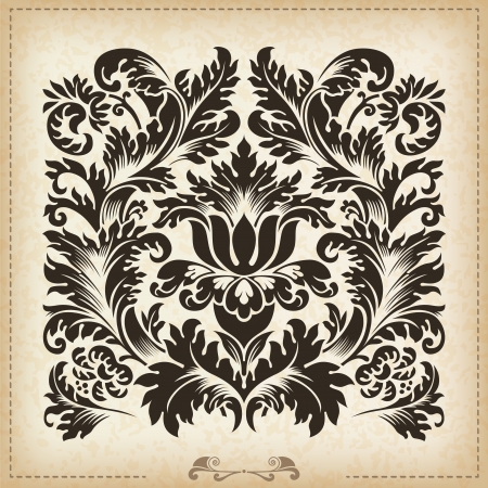Vector vintage baroque border frame card cover のイラスト素材