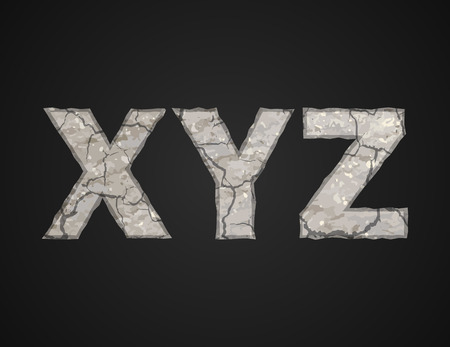 Stone letters set. Vector illustration.のイラスト素材