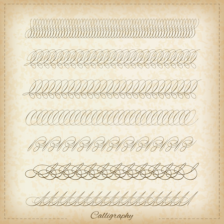 Set of calligraphy elemetsのイラスト素材