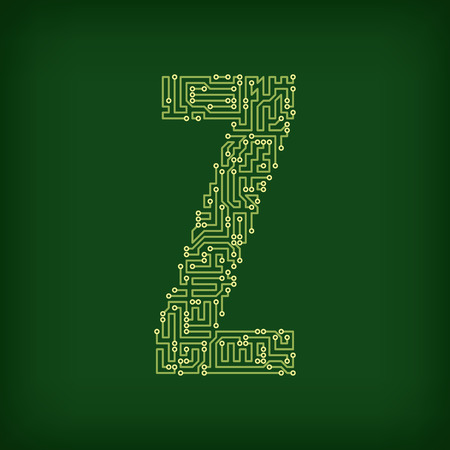 PCB letter and digits. Vector illustration.のイラスト素材