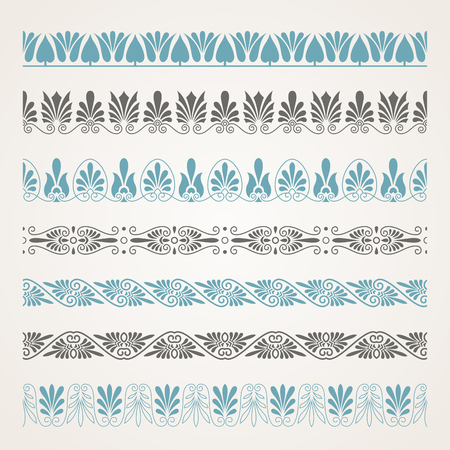 Decorative seamless ornamental borders setのイラスト素材