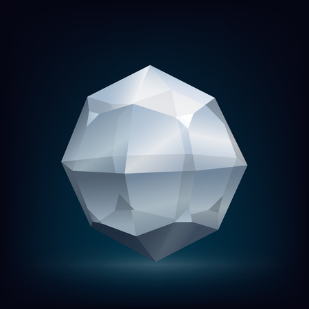 Abstract glass crystal low poly design set. Vector illustration.のイラスト素材