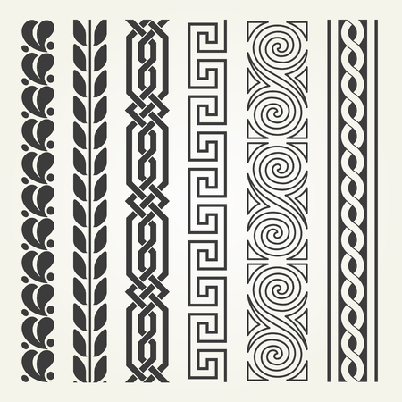 Set of decorative seamless ornamental borderのイラスト素材