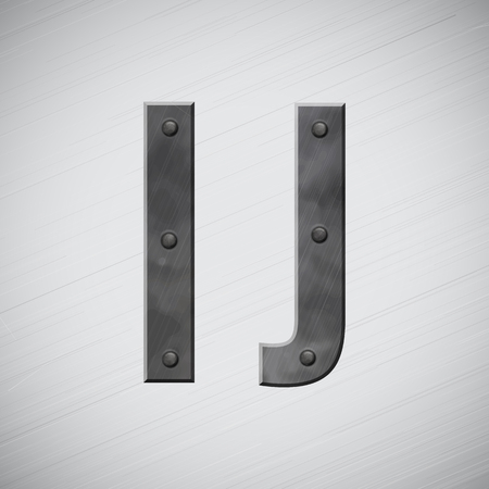 Metal symbols with bolts. Vector illustration.のイラスト素材