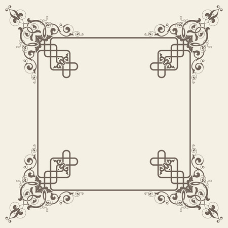 Vector vintage decorative square frameのイラスト素材