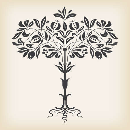 Abstract decorative tree. Vector illustration.のイラスト素材
