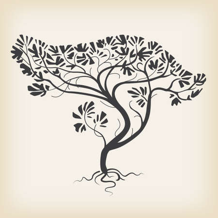 Abstract decorative tree. Vector illustration.のイラスト素材