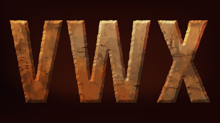 Decorative bold rusty letters. Vector illustration.のイラスト素材