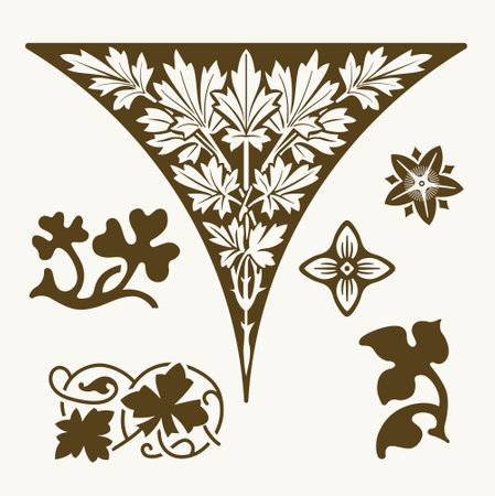 Vector floral ornamental design elements.のイラスト素材