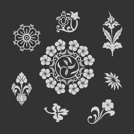 Vector floral ornamental design elements.のイラスト素材