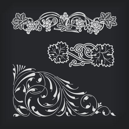 Vector floral ornamental design elements.のイラスト素材