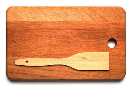 Hardboard  and trowel the top view isolated  on a white backgroundの写真素材