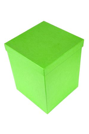 Green closed box over whiteの写真素材