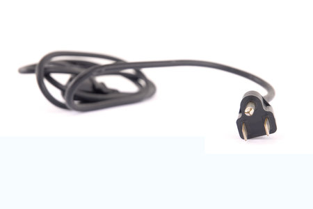 Unplugged power cable connector close up 