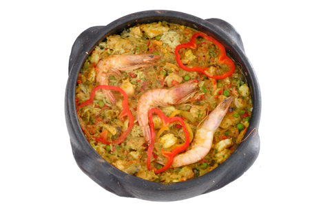 My version of Spanish Paella dish - Sea fruit rice.の写真素材