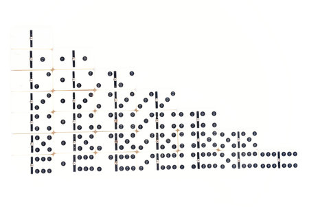 Domino Pieces on the white background .の写真素材