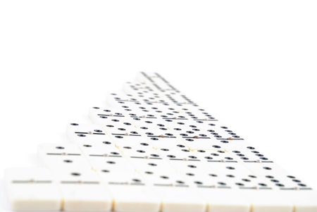 Domino Pieces on the white background .