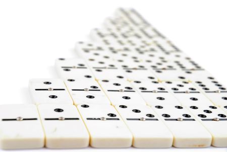 Domino Pieces on the white background .の写真素材