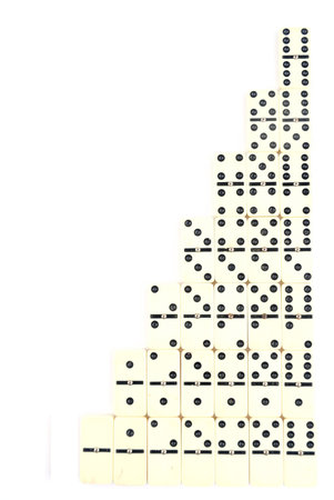 Domino Pieces on the white background .