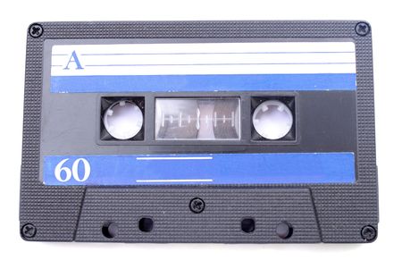 Old dirty 80's audio cassette tape .の写真素材