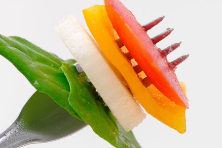 Vegetarian Food jab in the fork . の写真素材