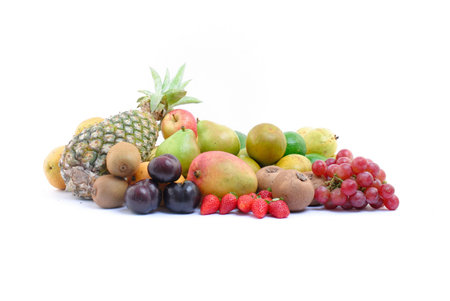 Fresh Fruits Varieties on white background .