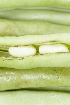 Background of fresh raw green beans .の写真素材