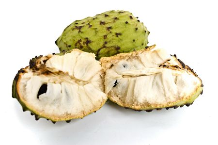 Atemoya, Delicious Tropical Fruit on white .の写真素材