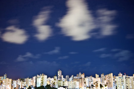 Aerial Night view of Salvador - Bahia - Brazil .