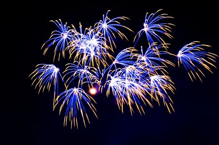 Colorful fireworks over a night sky .の写真素材