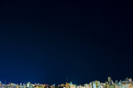 Aerial Image of Cityscape and sky at night . の写真素材