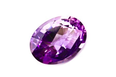 Amethyst gem on white background .の写真素材
