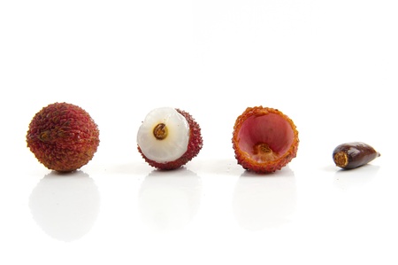 Lychee fruit isolated on white background .の写真素材