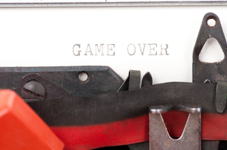 Game Over - wrote with a old typewriter .の写真素材