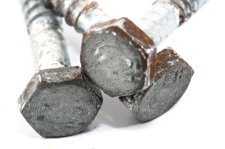 Macro image of rusty bolts  