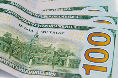 American Dollar one hundred currencies .の写真素材