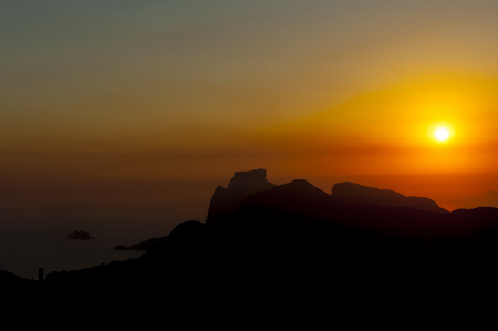 Sunset from Corcovado moutain, Rio de Janeiro - Brazil.の写真素材
