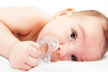 New born baby on the bed