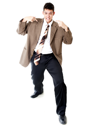 Young Businessman over white backgroundの写真素材