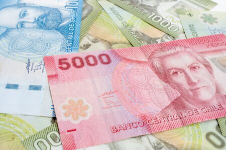 Chile bank paper money notes .の写真素材