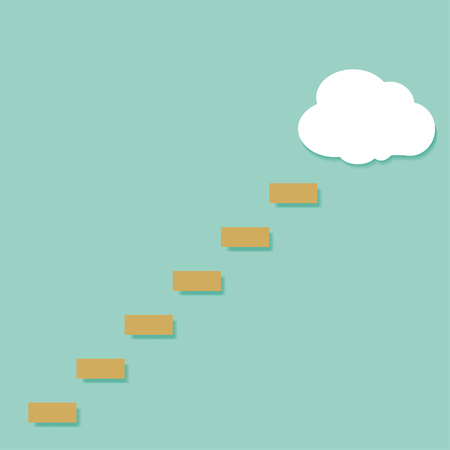staircase into the clouds color vector illustrationのイラスト素材