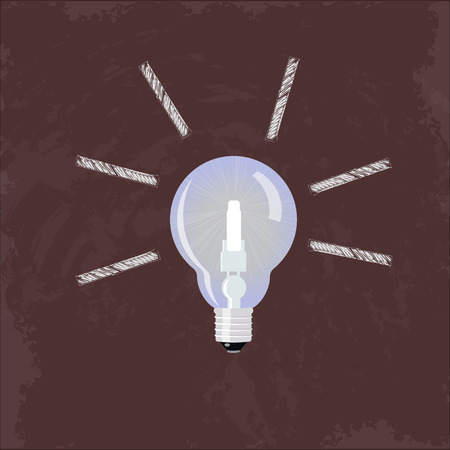 Nice Idea Glowing Lightbulb., solution Vector conceptのイラスト素材
