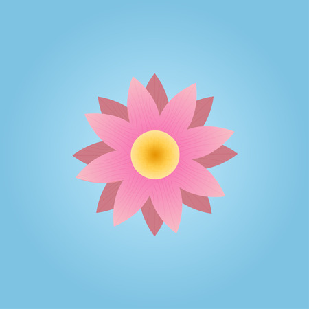spa lotus flower in the center of a light blue backgroundのイラスト素材