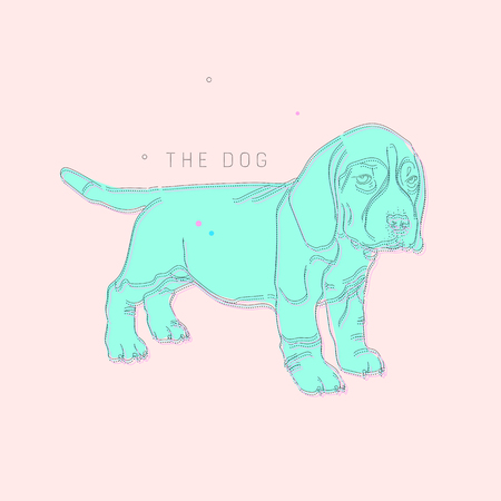 Dog color vector illustration. Creative print designのイラスト素材