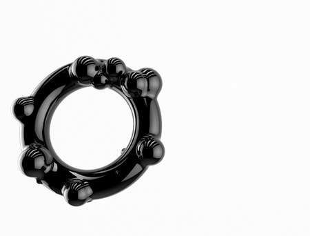 black geometric element. 3d abstract rendering backgroundの写真素材